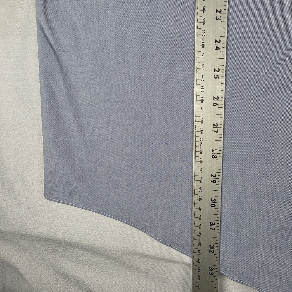 Brooks Brothers 1818 Mens Dress Shirt 17-33 Blue Slim Fit Non-Iron All Cotton - Picture 10 of 10
